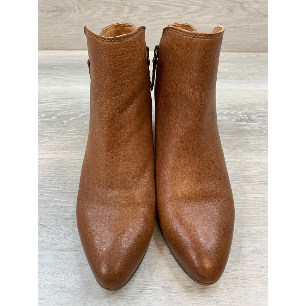 Frye Judith Women's Zip Cognac Leather Ankle Boots 9.5 Booties Comfort Shoes - Picture 2 of 11